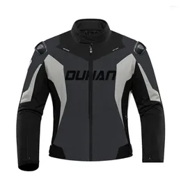 Odzież motocyklowa M-3xl Duhan Black Jacket Men Protection Motocross Moto Moto Racing Coat Motorbike Rider