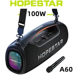 Alto-falantes Hopestar A60 100W Bluetooth Speaker Highpower Ao Ar Livre À Prova D 'Água Portátil Sem Fio Pilar Music Center Bass Speaker com Microp