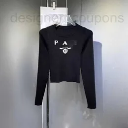 Diseñador de punto de mujer Tees de alta calidad de punto de cuello redondo suéter de moda jersey de manga larga triángulo letra color sólido lujo Y8CJ