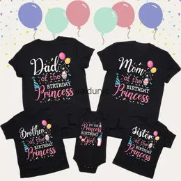 Family Matching Outfits Birthday Princess Family Matng Clothes Mom Dad Bro T Shirts Tops Baby Bodysuit Girls Birthday Party Look Outfits T-shirtsvaiduryc