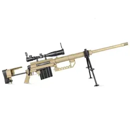 Jieying의 새로운 M200 모델 쉘 던지기 저격 소총, 볼트 당기기 소프트 총알 총기, 성인 금속 소품 장난감 총