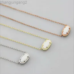 24SS مصمم Kendras Scotts Neclace Jewelry Instagram Simple Oval White Shell Pendant Short Necklace Recklar Chain