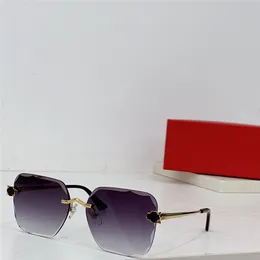 New fashion design square sunglasses 0434S metal frame rimless cut lens simple and popular style versatile outdoor UV400 protective eyewear