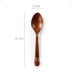 Cucchiai Set di stoviglie in legno massello con manico lungo Cucchiaio da zuppa in legno per latte e miele Cucchiaino da caffè Accessori per la cucina