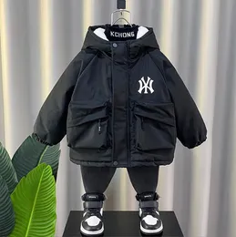 wy 키즈 디자이너 옷 보이 다운 코튼 재킷 Zip Up Bear Fleece Jackets Children Coat