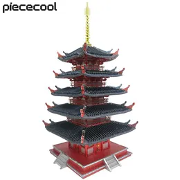 Craft Tools Piececool Model Building Kits Five-storied Pagoda DIY 3d Puzzles Metal Assembly Constructor Toy Jigsaw Gifts for Teens YQ240119