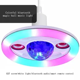 Speakers E27 LED Ceiling Colorful Lamp Home Marquee Lighting Bluetooth 2 Speaker Music Light Bedroom Smart With Remote Control Magic Ball