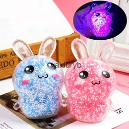 Julleksak Squishy Toy Luminous Bunny Grape Ball Decompression Toy Squeeze Fidget för autismterapi med pärlor pojkar flicka xmas presentvaidurb