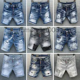 Mens Jeans Curtos Buracos Retos Calças Jeans Apertadas Casual Night Club Azul Verão Itália Estilo SX27