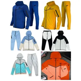 تقنيات التكنولوجيا التكنولوجيا الصوفية ألوان رياضية كاملة zip pant tracksuit مجموعة التكنولوجيا Fleeces Sport Pants Mens Justier Space Cotton الركض Sweatshirts Wu