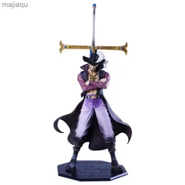 Action Toy Figures 28 cm Anime One Piece Action Figura Hawk-Eye Mihawk Seven Wuhai Pop può cambiare le mani PVC Decoration Giocate