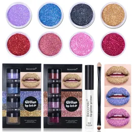 Glitter Lip Gloss مجموعة الشفاه الصقيل الذهبي مسحوق البصل الذهبي لون بارد اللون