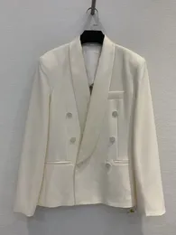 10019 2xl 2024 Milan Runway Coat Autumn Märke samma stil kappa lapel hals vit hög kvalitet långärmad kvinnor kläder pinyi