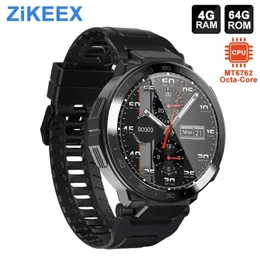 Watches ZikeEx ZT35 GT Smartwatch GPS 4GB 64 GB MT6762 Octacore Processor 1200 mAh Sports blodtryck Blod Syre Män smart klocka