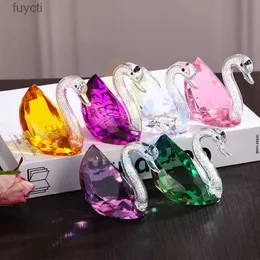 Sanat ve El Sanatları 1 PC Crystal Küçük Kuğu Süsleme Oturma Odası Dresser Masaüstü Dekorasyon Yaratıcı Ev Dekorasyon Hediyesi Kristal Zanaat YQ240119