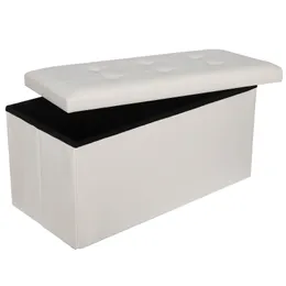 Meble do salonu 30 składane 80 l Storage Ostoman Bench Pvc skórzany podnóżka podkładka