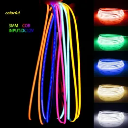 5V 12V 24V LED COB Strip Light 320 480 LED DC Plug 2pin Filo Illuminazione lineare ad alta densità Nastro flessibile Caldo naturale Bianco freddo