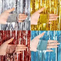 Cheap as a Party Metallic Tinsel Foil Fringe Curtains Backdrop for Birthday New Year Eve Party Photo Wedding Decor 240119