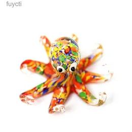 Arts and Crafts Colorful Cute Glass Octopus Figurines Handmade Sea Animal Craft Gifts For Kids Home Decor Murano Style Small Sculpture Ornaments YQ240119