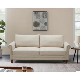 Мебель для гостиной Loveseat синяя матовая ткань для кошачьих лап для прямой доставки домой и сад Dhmtk