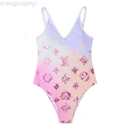 24SS Designer Bikini Swimsuit Luis Vuiton Märke Hot Stamping Solid Color Sexy Women's Swimsuit L2208