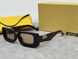 Luxury 6113 Märkesdesigner solglasögon för kvinnor män runt sommarstil rektangel full ram toppkvalitet UV -skydd med låda