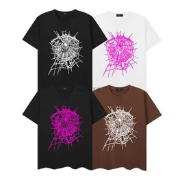 スパイダーウェブメンズTシャツデザイナーSP5DER女性Tシャツファッション55555半袖Arach NY Fobiaルーズ10代のカップルトレンディラウンドネックカジュアルスリーブ1GR8