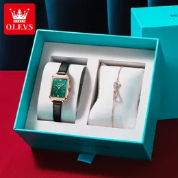 Respaldo de celebridades al reloj de la marca Olis, regalo de correa verde pequeña, reloj de cuarzo para mujer, reloj para mujer