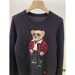 Designer RL Polo Ralp Laurens Bear Sweater Mulheres Inverno Cartoon Pulôver Casual Moda Knit Hoodie 2024 Novas Mangas Compridas Bordadas Crew Neck Camisas 8AU8