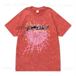 Homens camisetas Streetwear Homens Spider Web 555 Gráfico Grosso Algodão Tops Vintage Lavado Harajuku UE Tamanho Manga Curta Masculino Camisetas T230831 1XC2