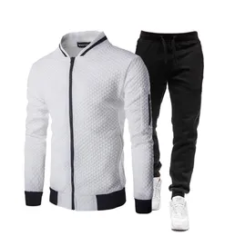 Agasalho masculino 2 peças jaqueta de inverno casual com zíper jaquetas esportivas calças moletom terno esportivo masculino conjuntos roupas7400911