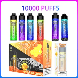 EU US Local Warehouse Einweg-Vape Puff 10000 18 ml Big Cloud E-Zigaretten-Puff 10K wiederaufladbarer Luftstrom einstellbar 18 ml Mesh-Spule 0,5 Ohm Gerät kostenloser Versand