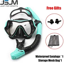 Dykningstillbehör JSJM 2023 Ny professionell dykglasögon snorkel set vuxen unisex dykning simmask snorkel utrustning snorkel dykning yq240119