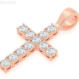 أزياء المجوهرات GIA معتمدة Cross Diamond Pendant في 10K 14K 18K الذهب الصلب للرجال والنساء شعبية الموضة المجوهرات الهيب هوب