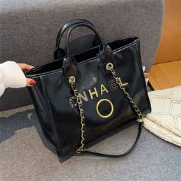 Number 5821 Women's Luxury Handbags Beach Bags Designers Metal Letter Badge Tote Evening Bag Small Body Leather Handbag Large Female Chain Wallet Backpack V4QH