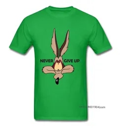 Fox Tops Wolf Tees Men Green Tshirt Coyote Never Give Up Funny T Shirt Latest Cartoon Print Tshirts Team Clothes Custom3698530