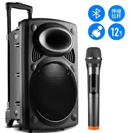 Speakers 300W HighPower 12Inch Bluetooth Speaker Portable Waterproof Subwoofer Outdoor Pull Rod Ksong speaker with Wireless Microphone