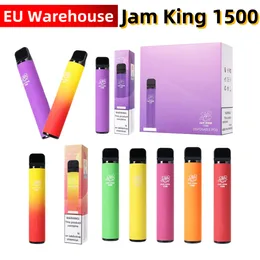 Jam King 1500 Vaper desechable papieros Eu Warehouse Hurtowa 4,8 ml 850 mAh Sok Sokom akumulator Pen DREATAble Vape Puff vs Elfbar Crystal Vape