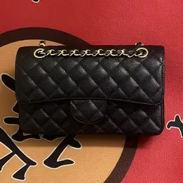 10A Yüksek Kaliteli Tasarımcı Çanta 23 Cm Havyar veya Lambskin Lüks Çanta Tasarımcısı Kadın Çanta Omuz Çantası Tasarımcı Crossbody Tag Zincir Çantası Kutu X035