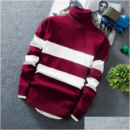 Maglioni da uomo Piviere di cashmere Maglioni da uomo Dolcevita moda Maglione sottile Autunno Uomo Casual lavorato a maglia Drop Delivery Abbigliamento Uomo Cl Dhjl6