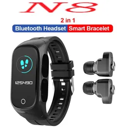 يشاهد سماعة الرأس اللاسلكية الأصلية N8 Smart Band Smart Tws BT مع ساعات Smart Smart Smart Smart.