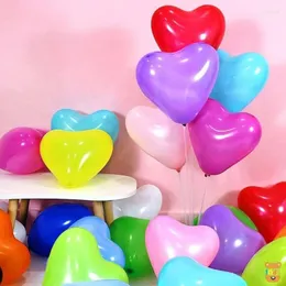 Parti dekorasyon seti 50 adet kalp şeklinde lateks balonlar çok renkli unisex için