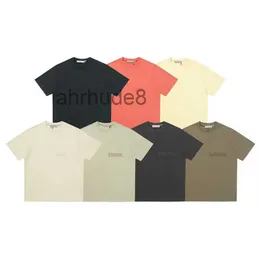 New 3d Letter t Shirt Ess Fashion Designer Men's and Women's Couple 100% Cotton Hot Melt Printing Eu Size Street Wear Wholesale Price 23 Colours NNW8