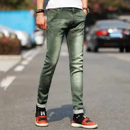 Jeans da uomo Jeans da uomo di nuova moda Colore verde chiaro Stretch Casual Dritto Slim Fit Jeans skinny multicolori Pantaloni da uomo in denim di cotoneL240119