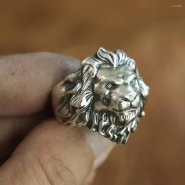 Cluster Rings King Of Lion Ring Hohe Details 925 Sterling Silber Herren Biker Punk TA109 US Größe 7-15