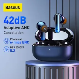 Headphones Baseus Storm 1 Wireless Earphone Bluetooth 5.2 42dB Adaptive Dynamic ANC Headphone with 6mics ENC Noise Cancelling HiFi Earbuds