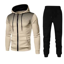 Fatos de treino masculino 2024 conjuntos com capuz calças outono e inverno ternos esportivos casuais 2 peça sweatshirts treino roupas esportivas streetwear