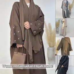 Etniska kläder kvinnors muslimska kofta mantel Abaya Dubai Turkiet stor storlek elegant broderi lång klänning Mellanöstern