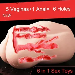 Inne przedmioty dla zdrowia sześć dołków dorosłe realistyczne pochwy dla mężczyzn pochwy anal prawdziwa cipka 6 w 1 męska masturbator zabawka dla mężczyzny erotyczna Q240119
