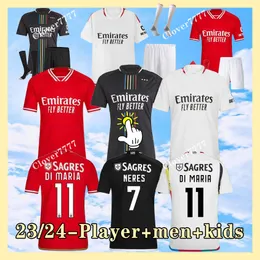 23 24 BenFicas Camisas de futebol Camisetas DI MARIA 2023 2024 Home player G.RAMOS NERES AURSNES RAFA MUSA OTAMENDI Grimaldo J. MARIOI Camisa CAMPEÕES Camisa de futebol infantil